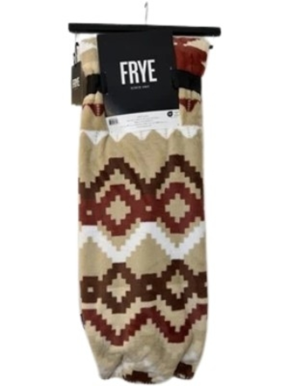 FRYE Silky Soft Geometric Southwestern Throw Blanket Polyester 50x70 Beige